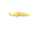 16K Yellow Gold Fish Pendant with Red Gemstones 1
