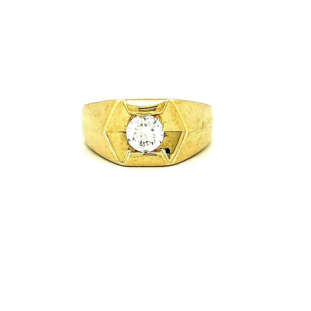 14K Yellow Gold Lab Grown 0.90 ctw Diamond Ring Sz 10 1
