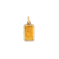 Fortuna 999.9 Fine Gold Bar Pendant in 18K Bezel 1