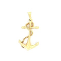 14K Yellow Gold Anchor Pendant 1