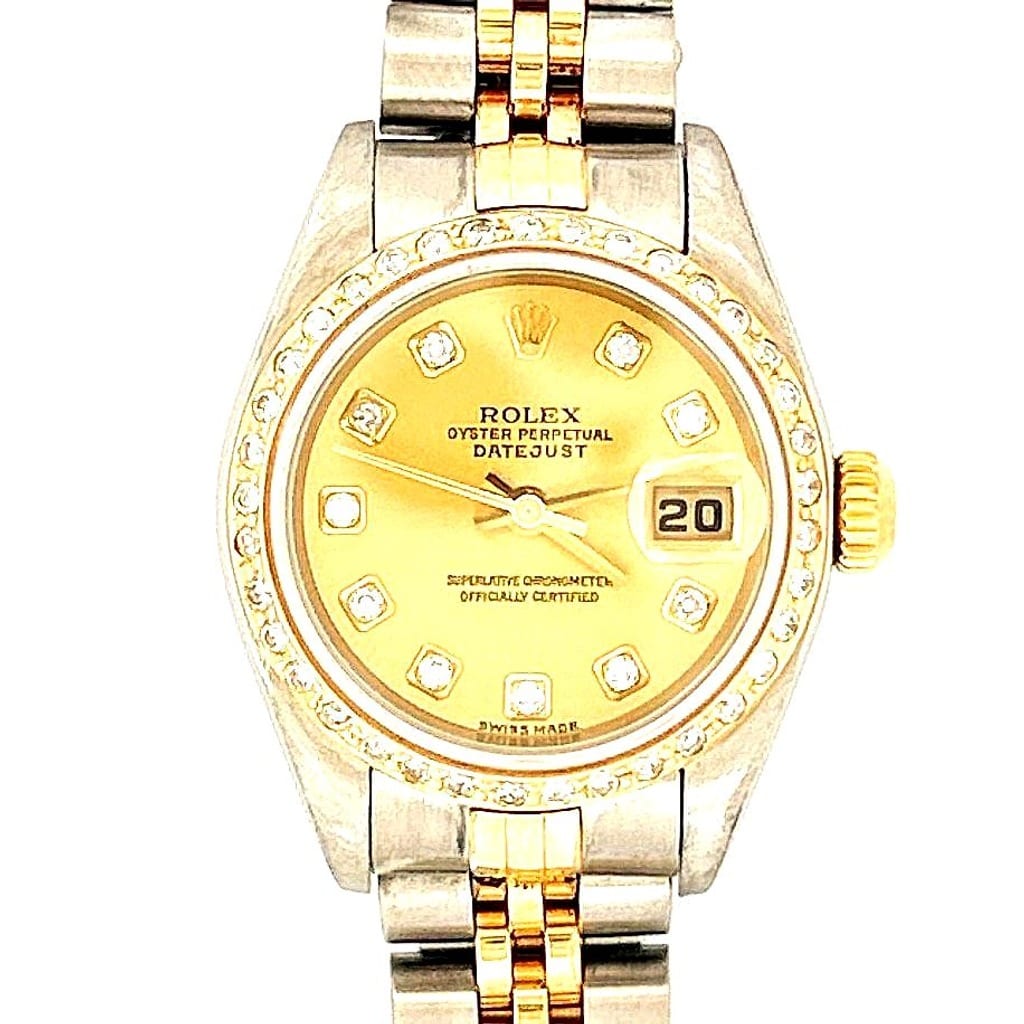 Rolex Ladies Datejust Ref 79173 Champagne T/T with Diamond Bezel 1