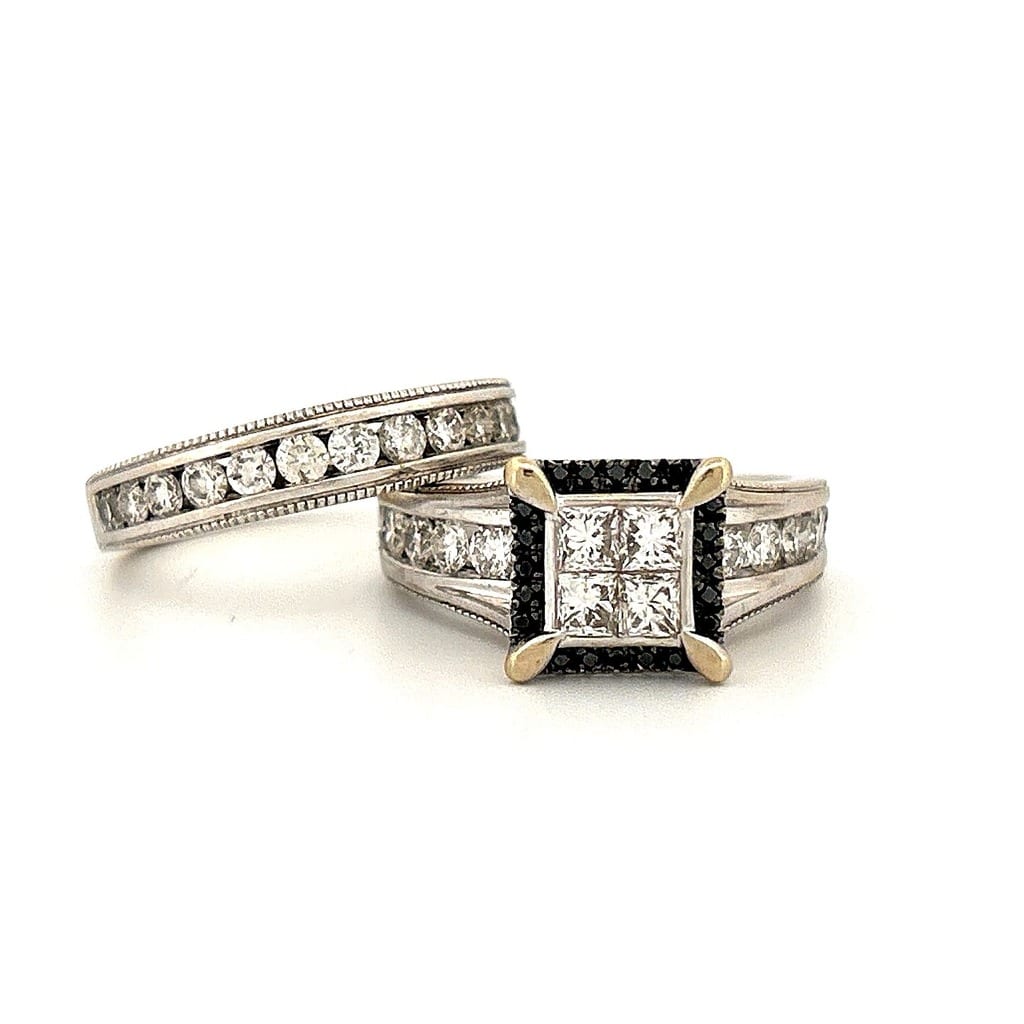 14K White Gold 2.50 ctw Diamond Wedding Set 1