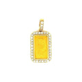 24K Yellow Gold 5g Pamp Suisse Lady Fortuna Bar set in 14K Yellow Gold 1.80ctw Diamond Bezel Pendant 1