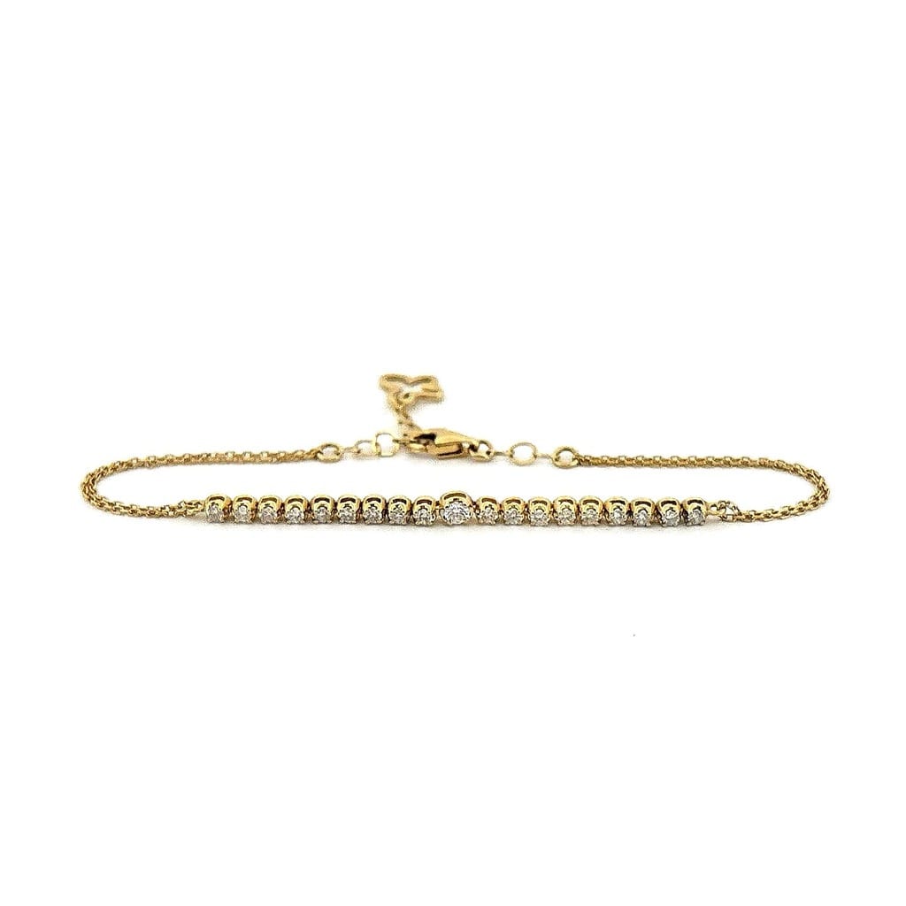 20K Yellow Gold 0.60ctw Diamond Bracelet with Butterfly 7.5" 1