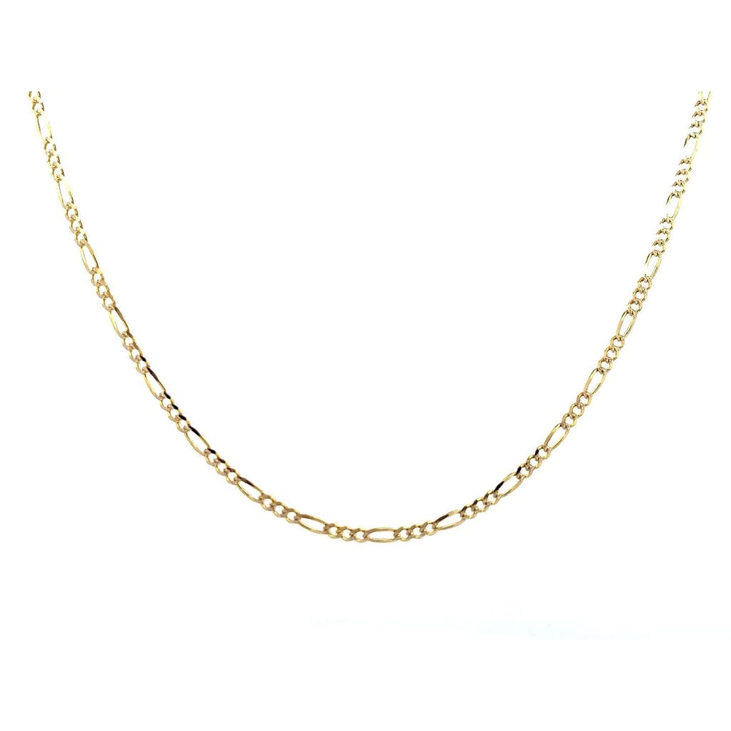 14K Yellow Gold Diamond-Cut Figaro Chain 23.75" 1