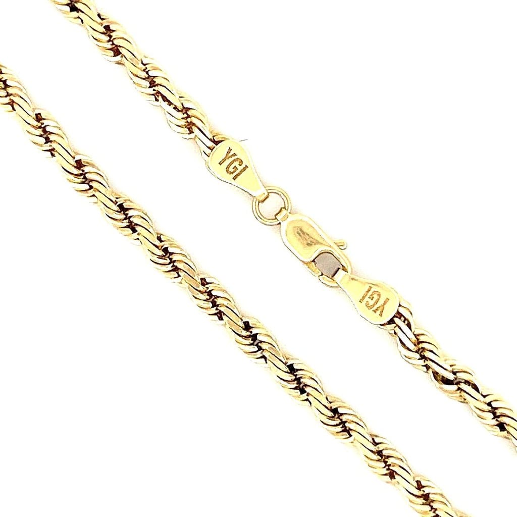 14K Yellow Gold Rope Bracelet  7.5" 1