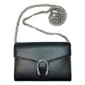 Gucci Calfskin Mini Dionysus Chain Wallet Black Good 1