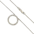 14K White Gold 0.33 ctw Dia Circle Pendant Necklace 16.5'' 1