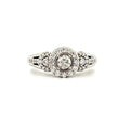 14K White Gold Diamond Cluster Ring Sz 4 1