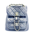 Chanel Quilted Small Duma Drawstring Backpack Navy Blue EXCELLENT 1