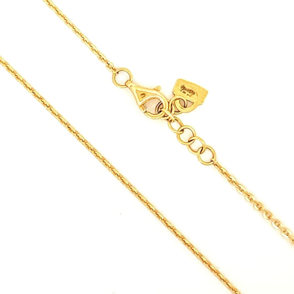 18K Yellow Gold Fancy Chain w/ lock charm 18  in 1