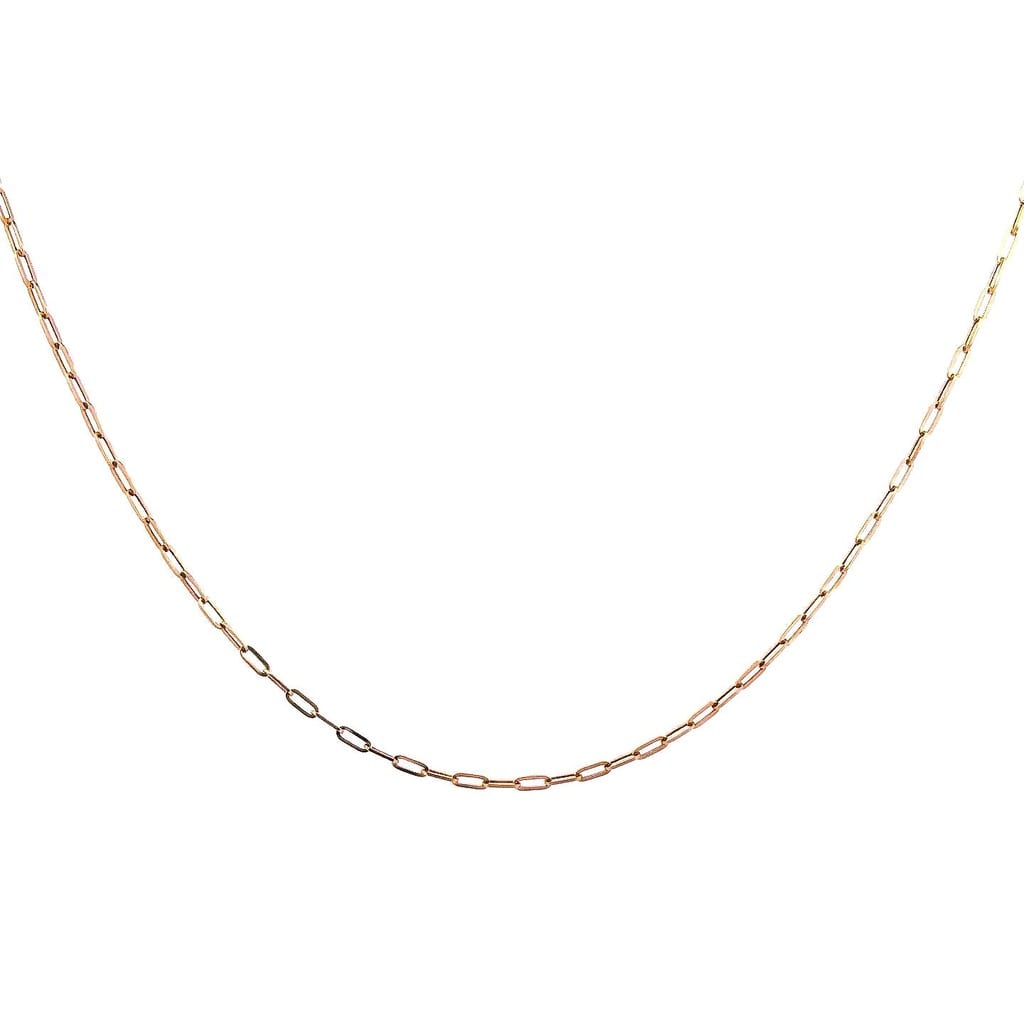 18K Yellow Gold Mini Paperclip Chain 18" 1