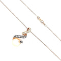 Le Vian® Strawberry Pearls™ and 0.25 CT. T.W. Diamond Swirl Drop Pendant in 14K Strawberry Gold 1