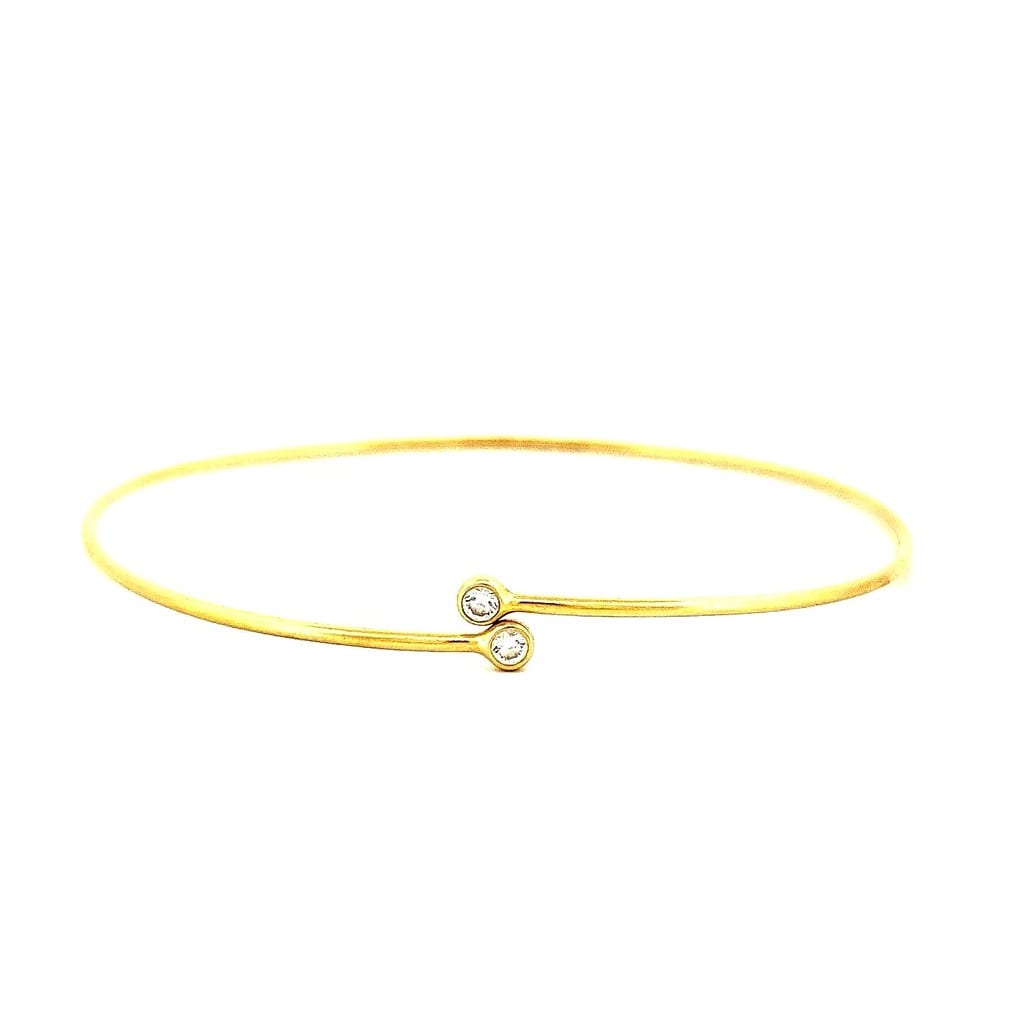18K Yellow Gold  Tiff & Co Elsa Peretti® Diamond Bangle 7" 1
