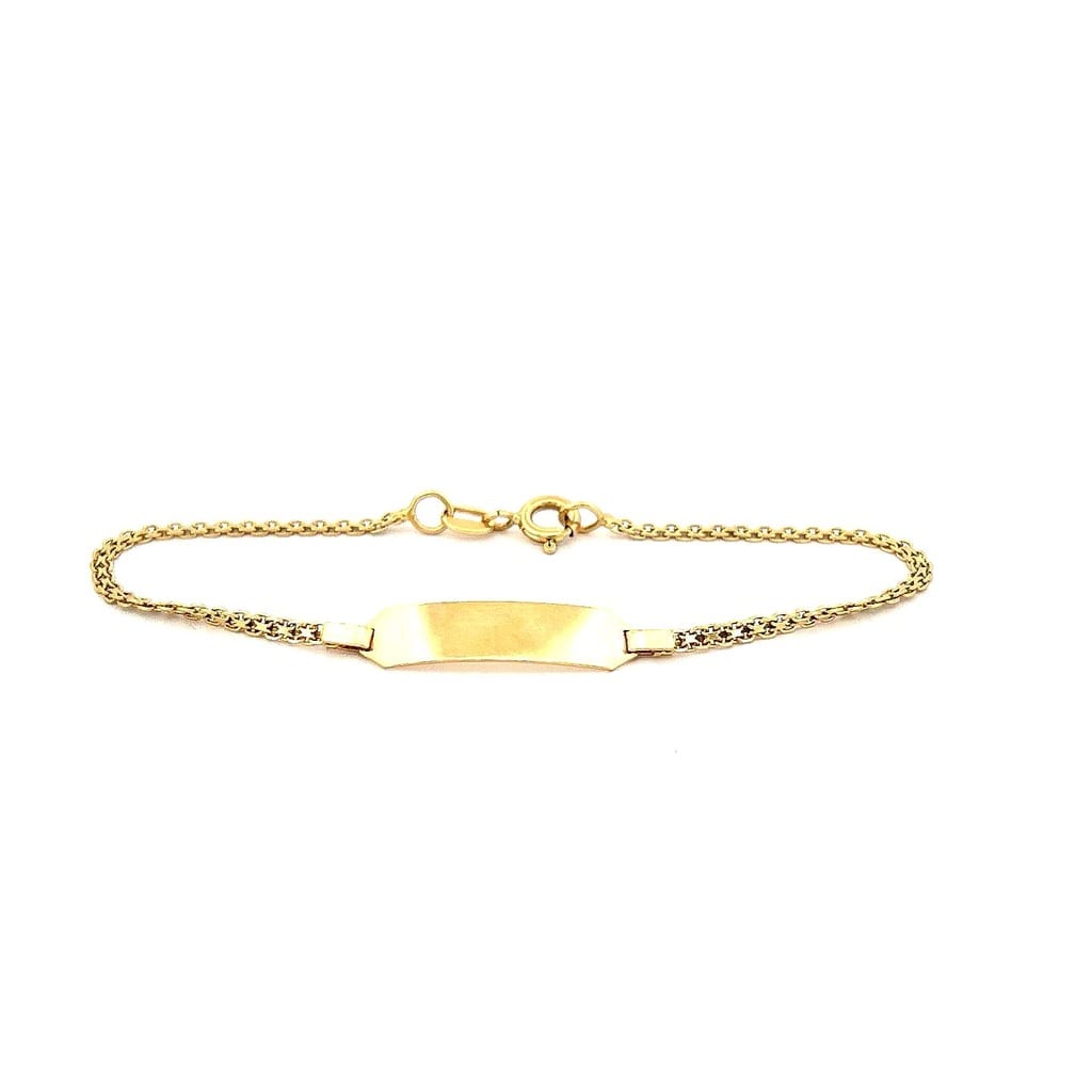 18K Yelow Gold ID Bracelet 6.5" 1