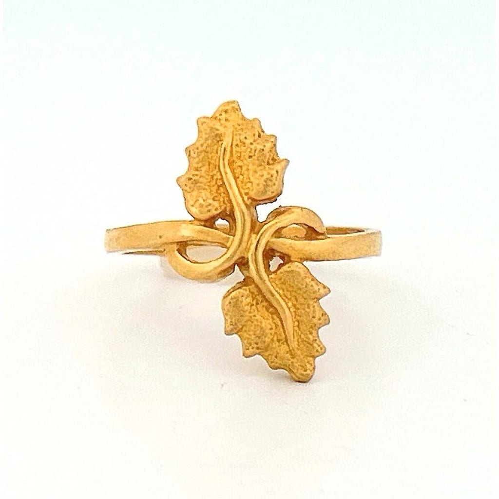 22K Yellow Gold Double Leaf Ring 1