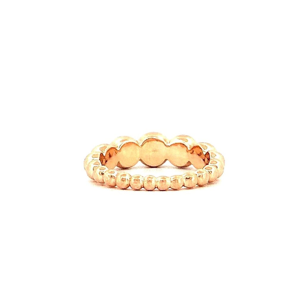 14K Rose Gold Beaded Ring Sz 6.25 1
