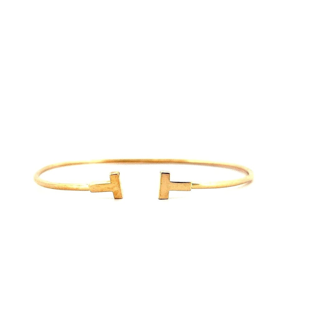 18K Tiffany & Co. T- Narrow Wire Bracelet 7" 1