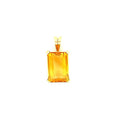 14K Yellow Gold Emerald Cut Citrine Pendant 1