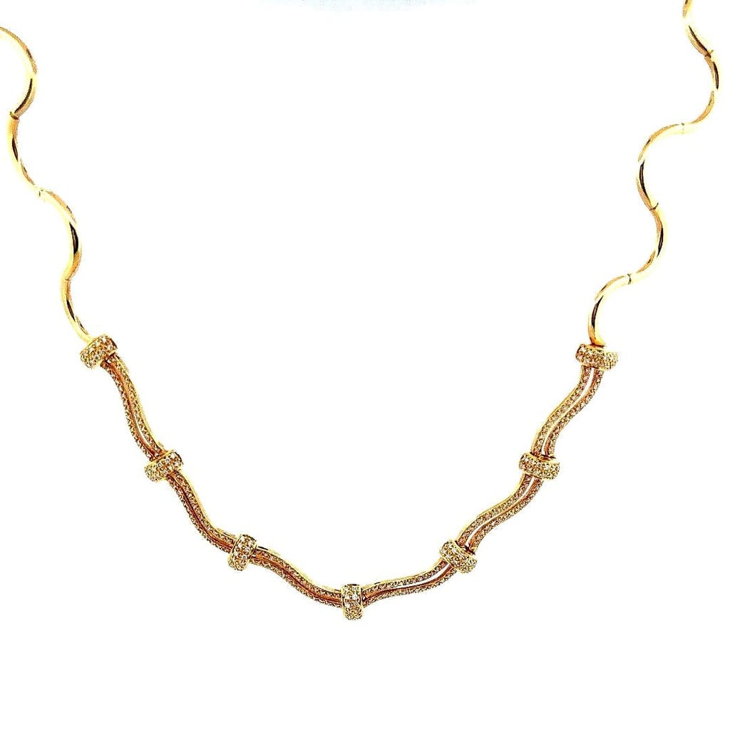 18K Yellow Gold 3.0 ctw Diamond Necklace 1