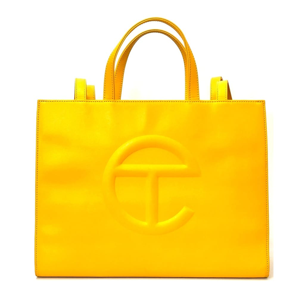 Telfar Medium Vegan Leather Yellow Bag 1