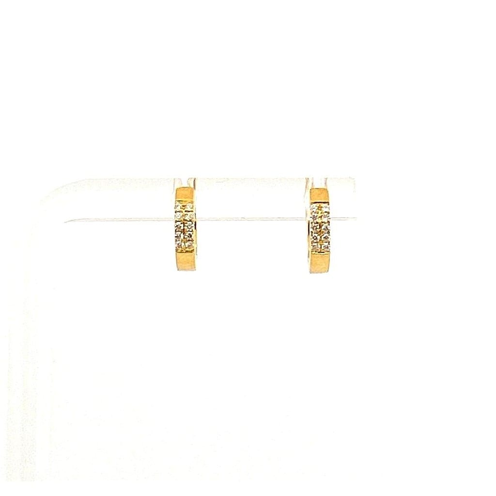 18K Gold Diamond Huggie Earrings 0.10 ctw 2