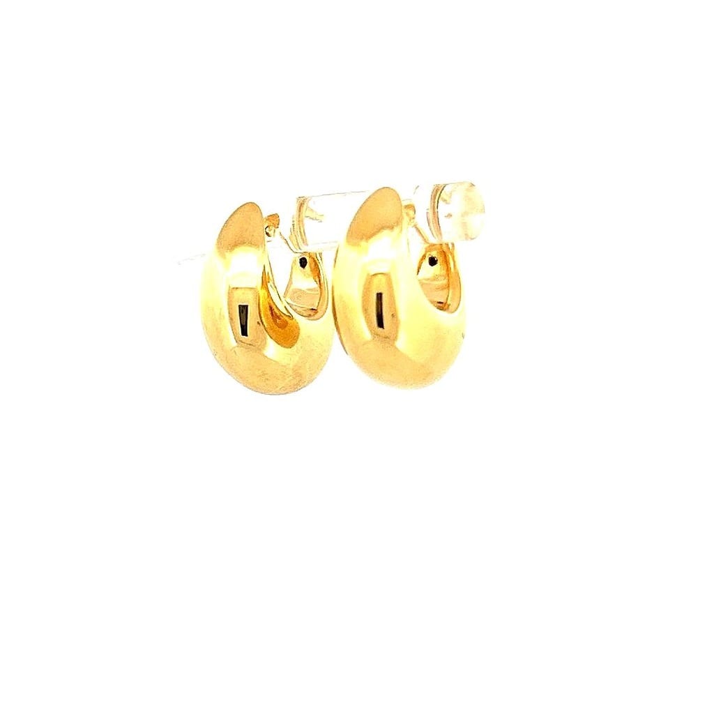 14K Yellow Gold Jumbo Dome Huggie Earrings 2
