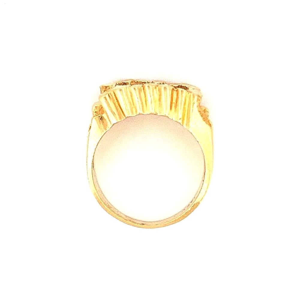 14K Yellow Gold .48 ctw Diamond Men's Nugget Ring Sz 9 2