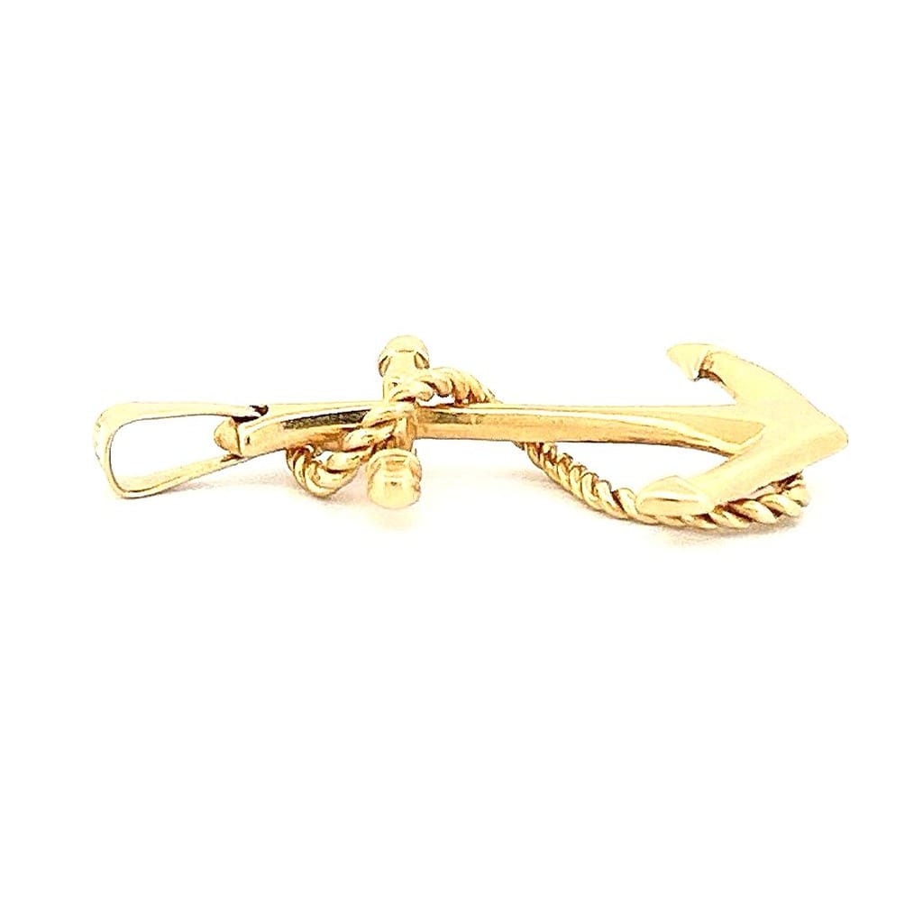 14K Yellow Gold Anchor Pendant 2