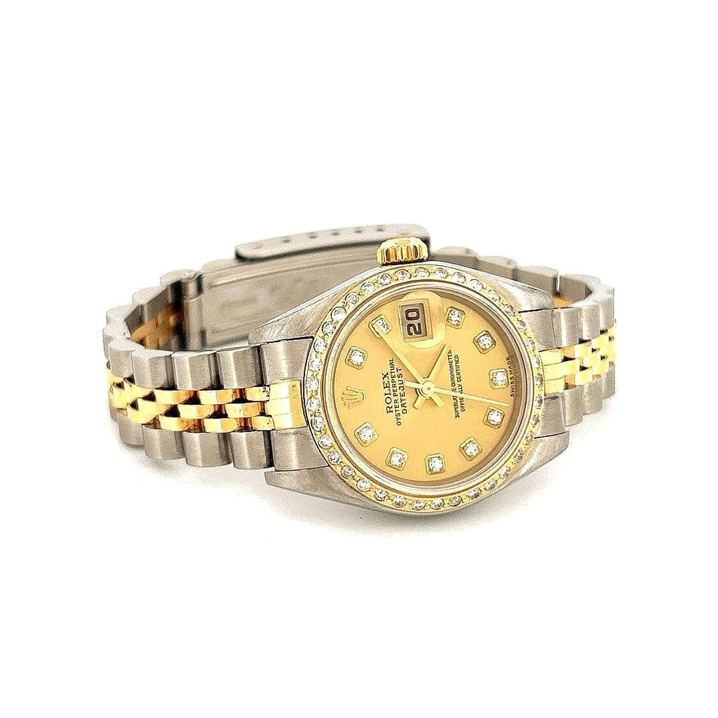 Rolex Ladies Datejust Ref 79173 Champagne T/T with Diamond Bezel 2
