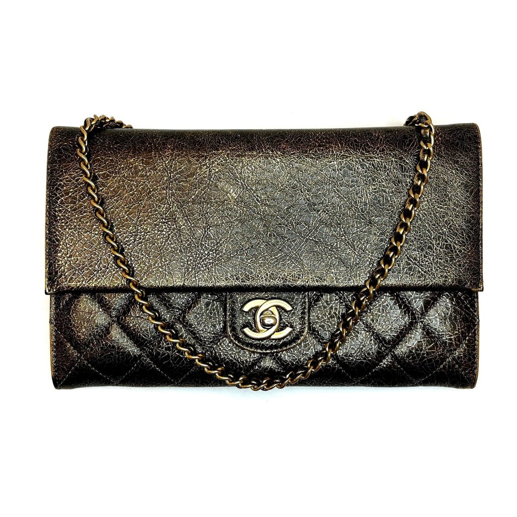 Chanel Quilted Zip Away Chain Clutch 2