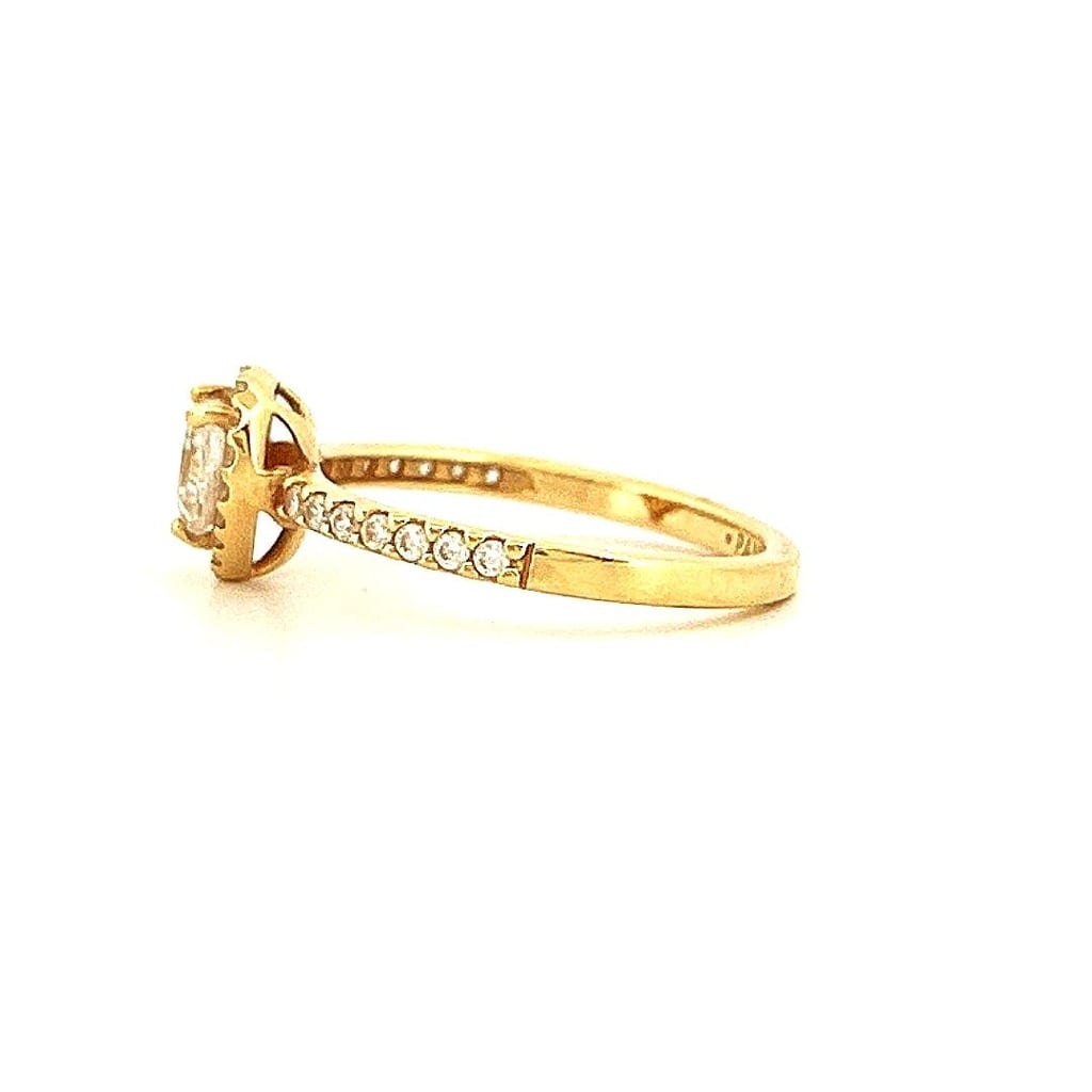 Pandora Elevated Heart 14K Gold-Plated & Cubic Zirconia Ring Sz 6 2