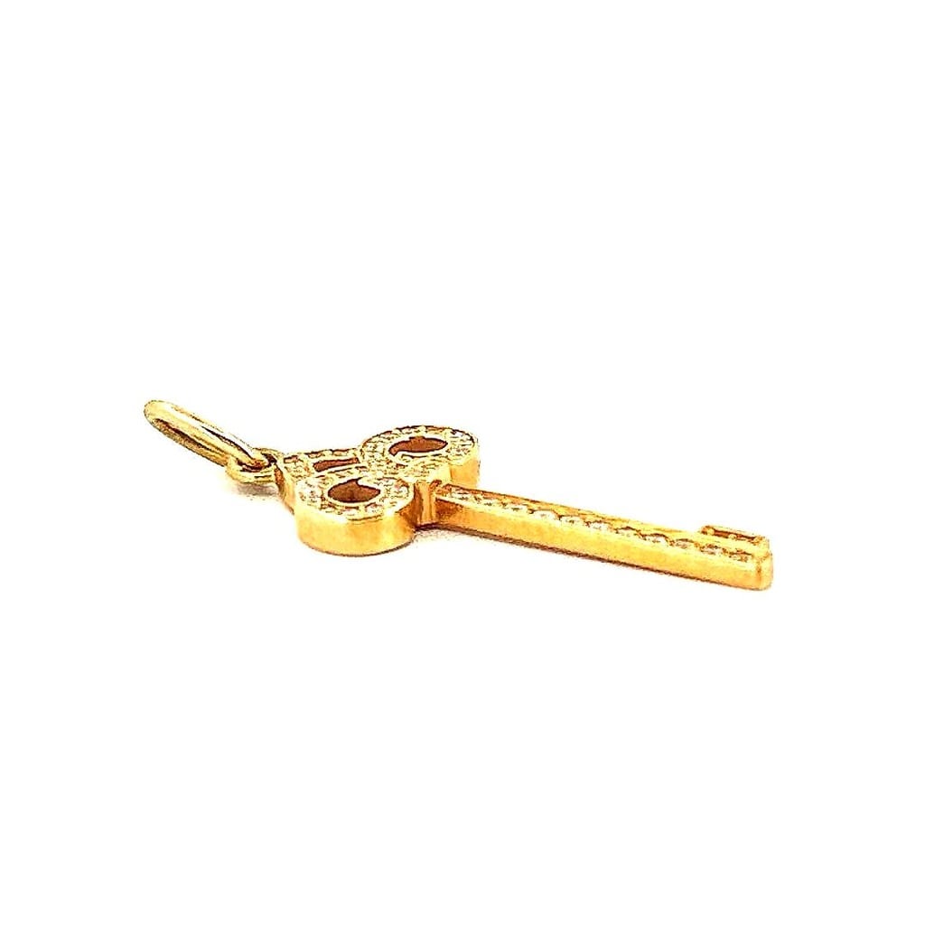 Tiffany & Co 18k Yellow Gold Mini Fleur de Lis Key Pendant Charm 2
