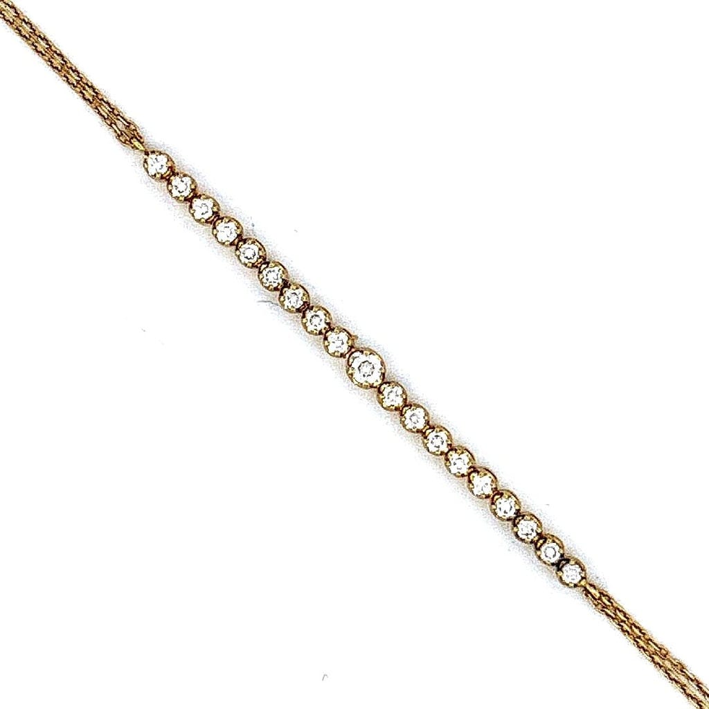 20K Yellow Gold 0.60ctw Diamond Bracelet with Butterfly 7.5" 2