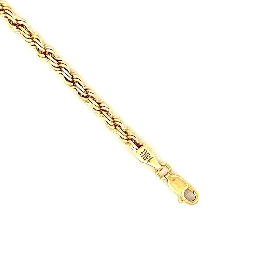 14K Yellow Gold Rope Bracelet  7.5" 2