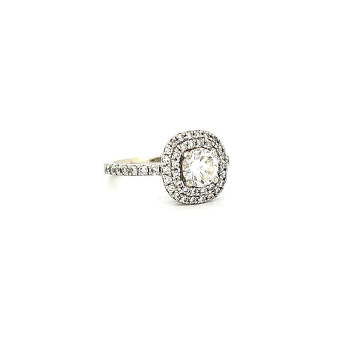 14K White Gold 1.0 ctw Diamond Ring Sz 3.5 2