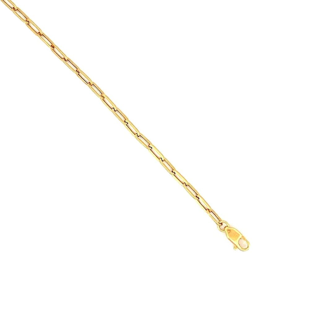 18K Yellow Gold Mini Paperclip Chain 18" 2