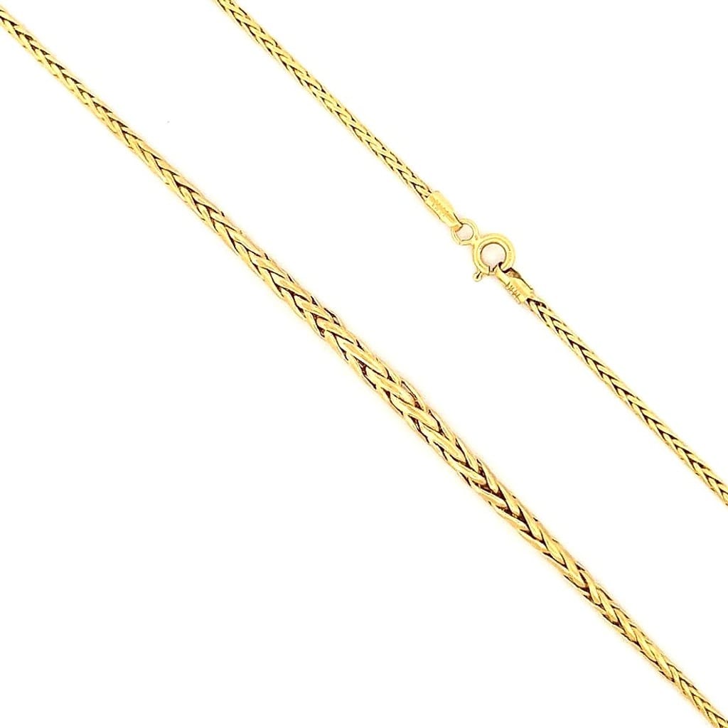 14K Yellow Gold Graduated Wheat Chain 18 in 2