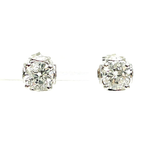 14K White Gold 2.0 ctw Diamond Earrings 2