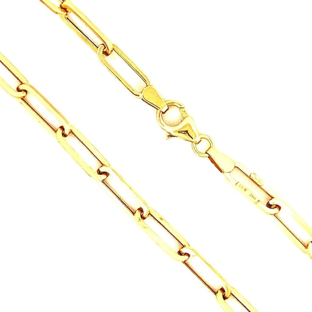 14K Yellow Gold Paper Clip Chain 18" 2