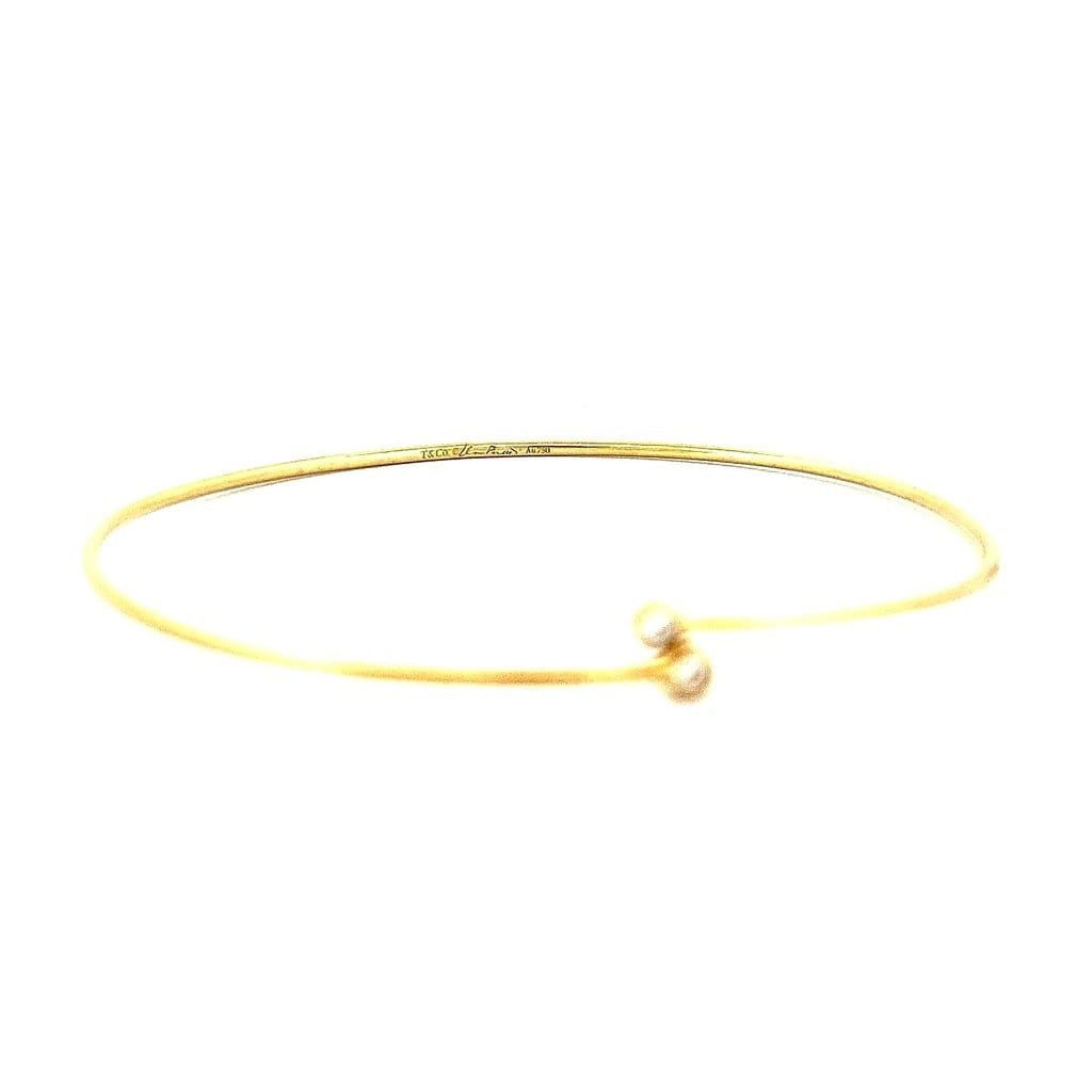 18K Yellow Gold  Tiff & Co Elsa Peretti® Diamond Bangle 7" 2