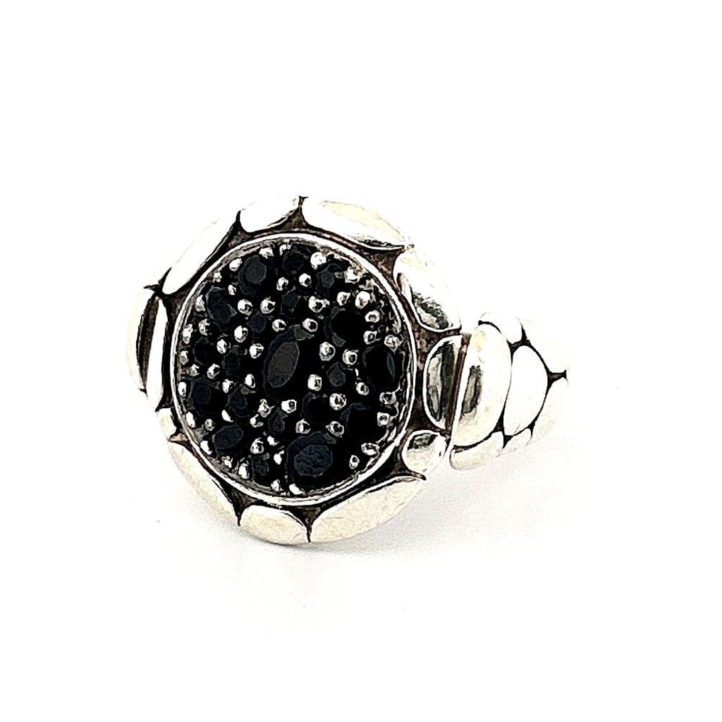 John Hardy Kali Pure Lavafire Black Sapphire Ring Sz 7.25 2