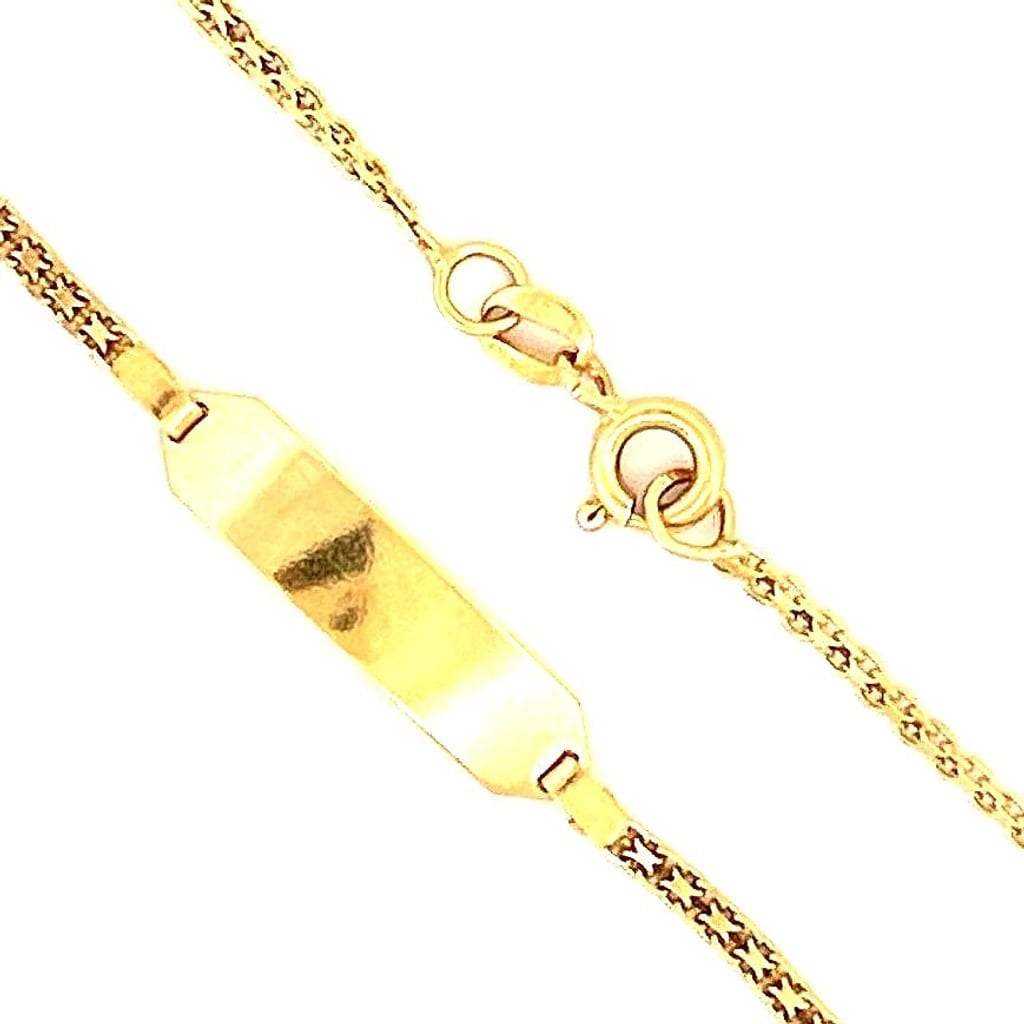 18K Yelow Gold ID Bracelet 6.5" 2