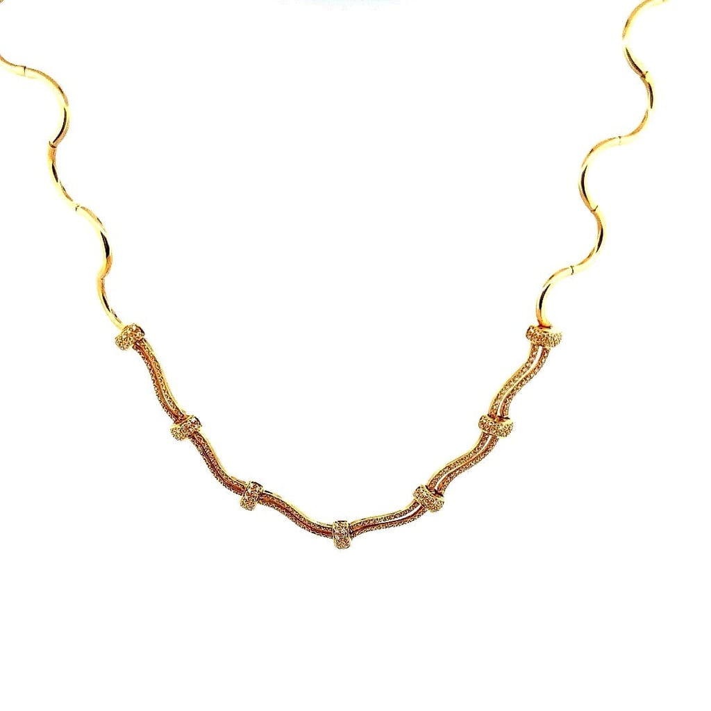 18K Yellow Gold 3.0 ctw Diamond Necklace 2