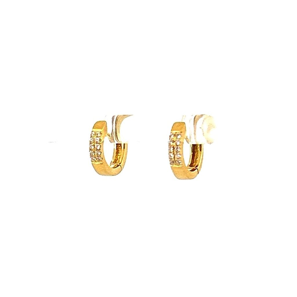 18K Gold Diamond Huggie Earrings 0.10 ctw 3