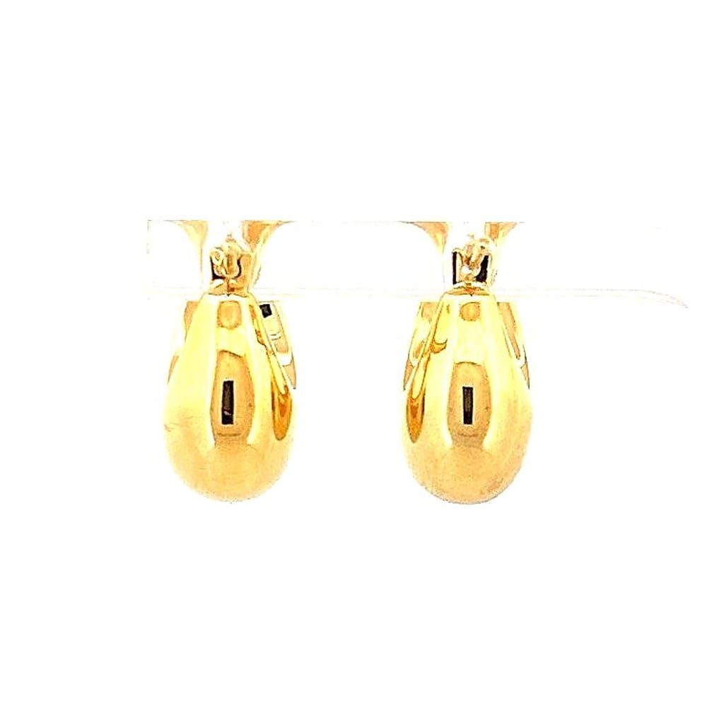 14K Yellow Gold Jumbo Dome Huggie Earrings 3