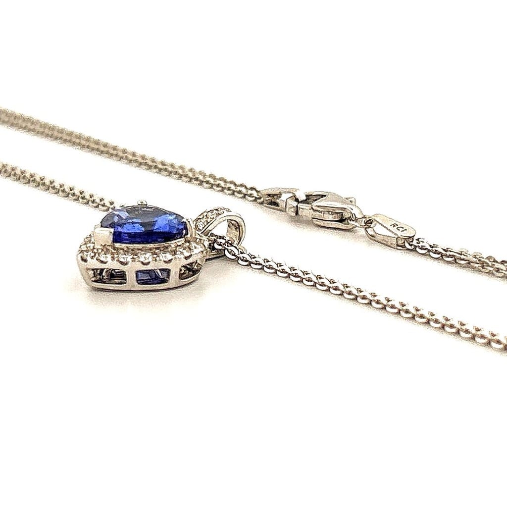 Effy Nahla Siri 14K White Gold Tanzanite and 0.18 ctw Diamond Pendant on Chain 18 in 3