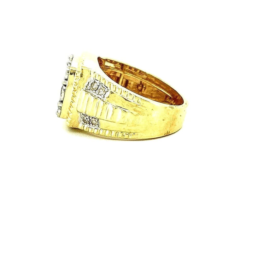14K Yellow Gold Men's .50 ctw Diamond Ring Size 10 2