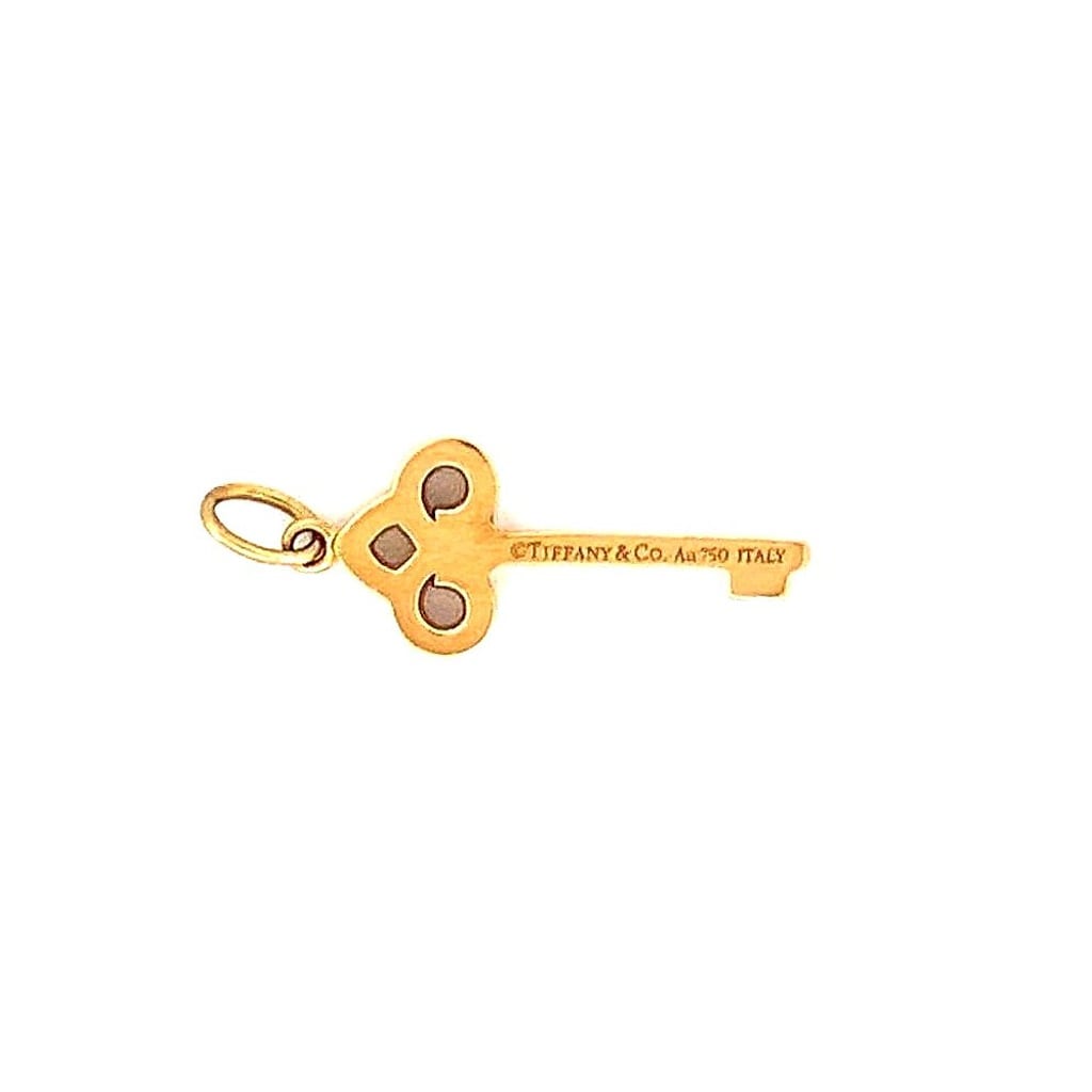 Tiffany & Co 18k Yellow Gold Mini Fleur de Lis Key Pendant Charm 3