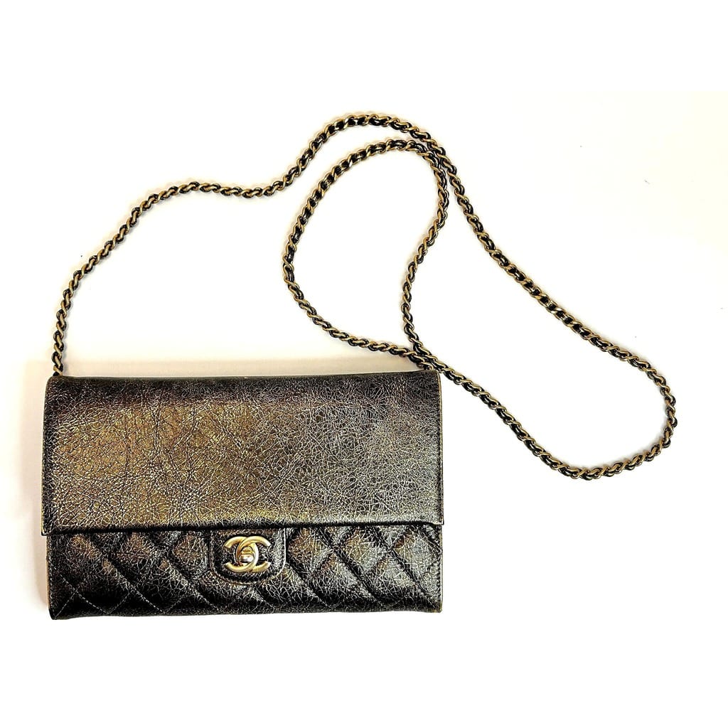 Chanel Quilted Zip Away Chain Clutch 3